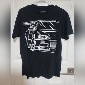 Men's Black Car Graphic Tee